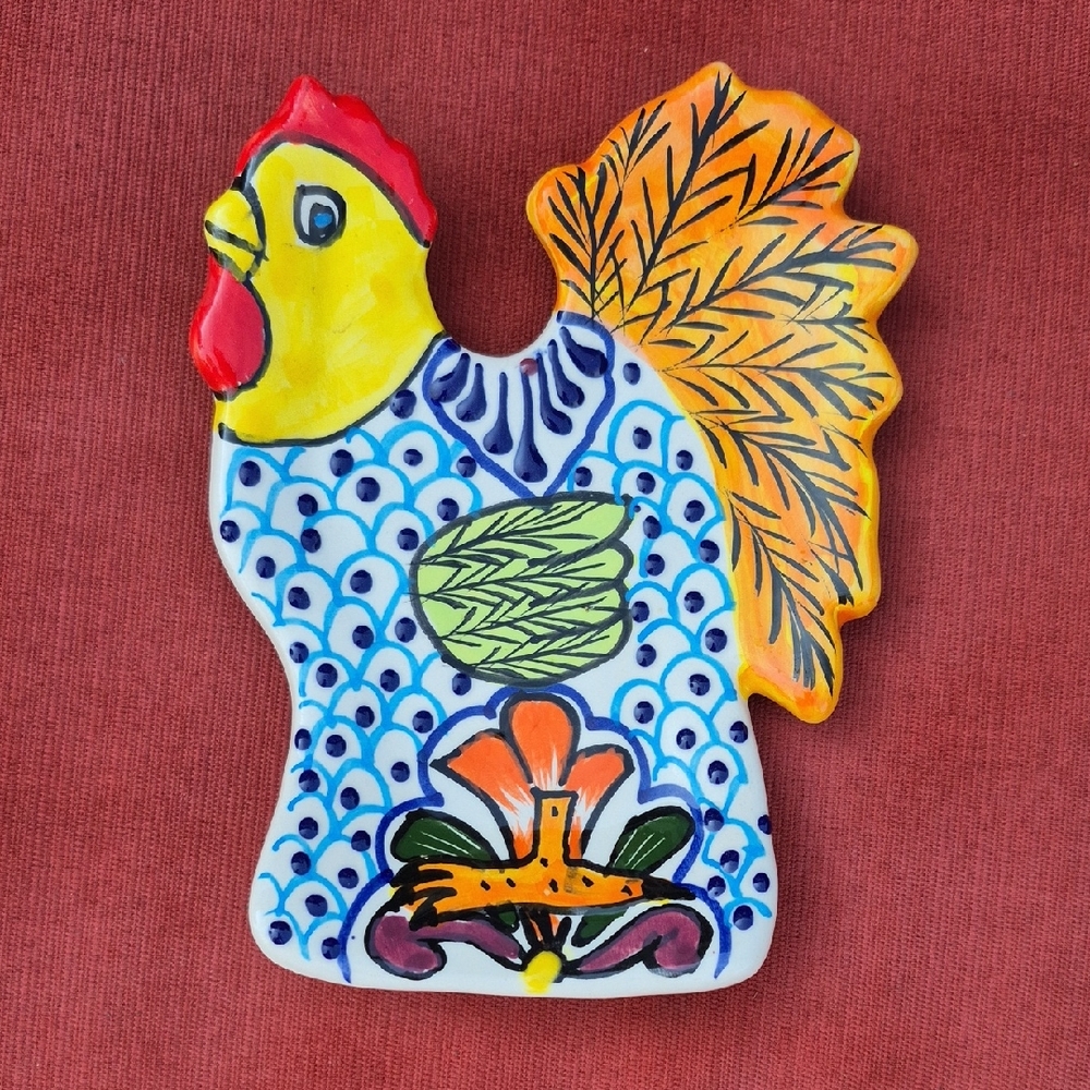 Colorful Ceramic Rooster Decor